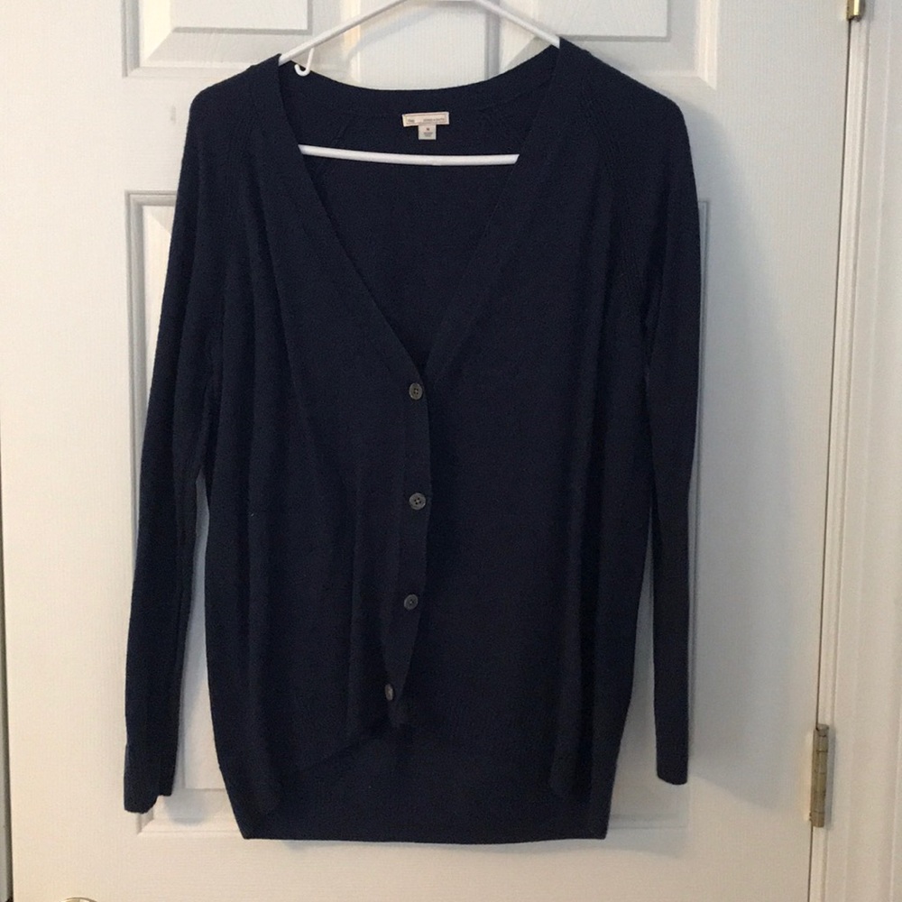Gap navy blue button up sweater